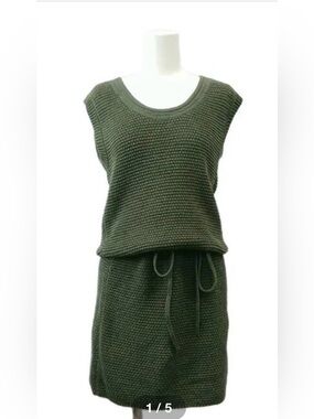 Chloé vintage Y2k Olive Green Knit Sleeveless  Dress medium